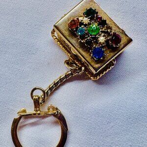 Vintage Jeweled Treasure Chest Keychain